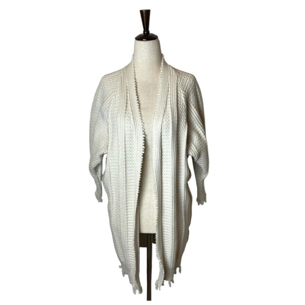 Elliatt Beige Vivid Powder Knit Open Front Long‎ Line Knit Cardigan Sweater S